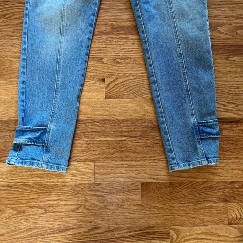A.L.C. Luke High-Rise Denim Jeans Women Blue 8 Belted Waist NWT - Picture 4 of 10